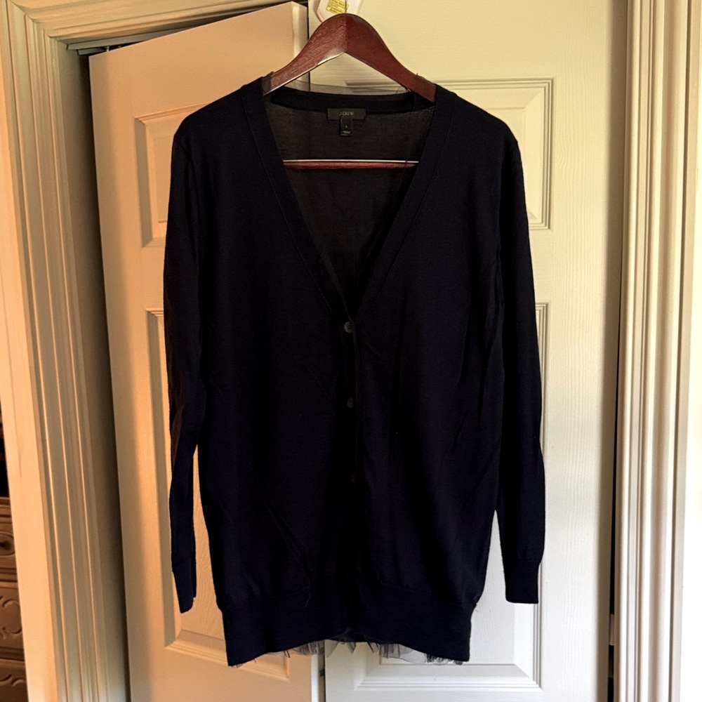 J. Crew Men's Navy Cardigan Sweater